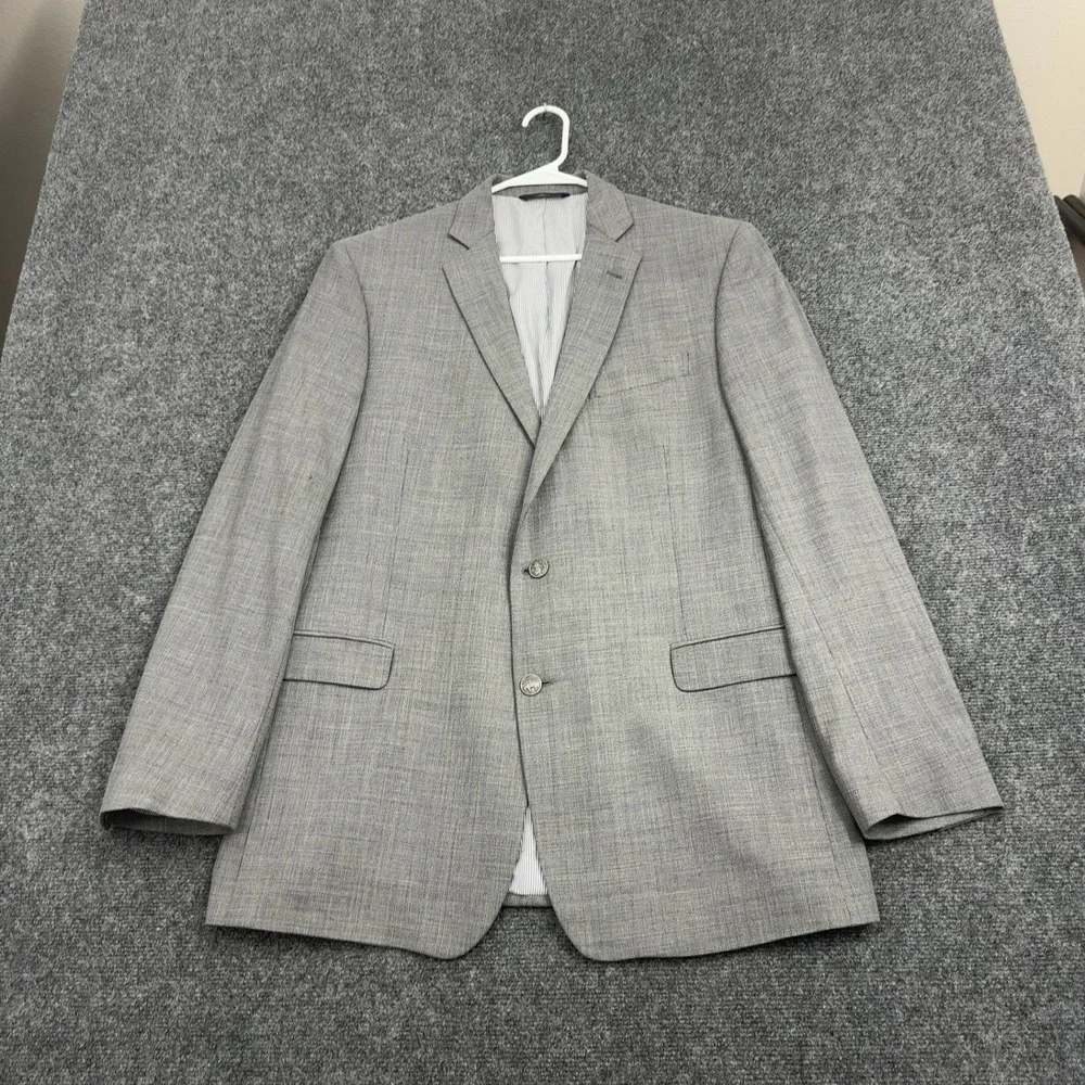 Brooks Brothers Blazer Mens 44L Grey Wool Blend Explorer Regent Fit Classic